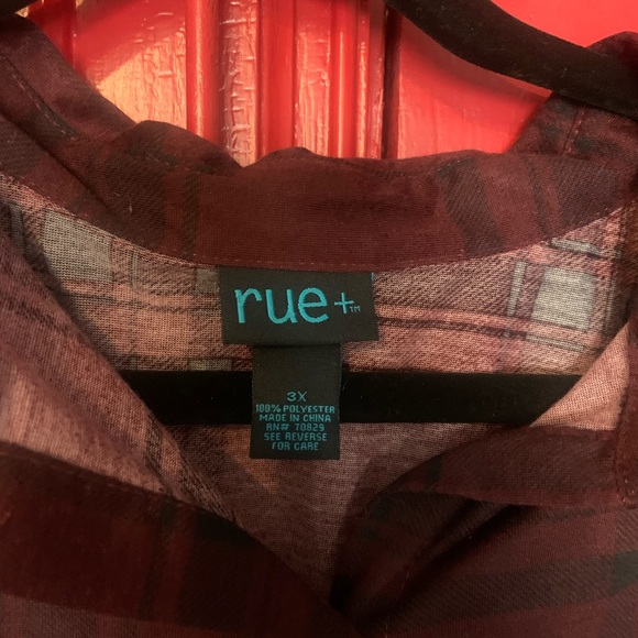 Maroon and Black Plaid Top - Picture 2 of 2